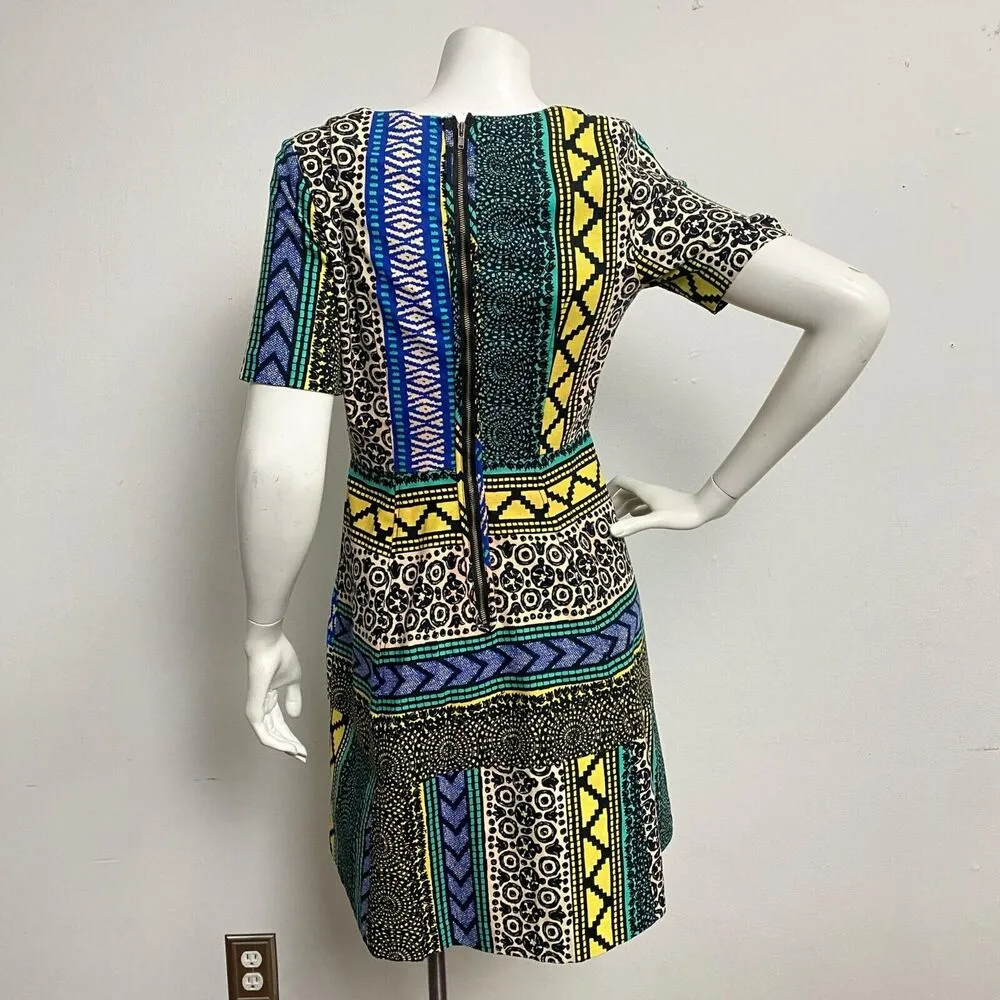 Plenty by Tracy Reese Fit & Flare Dress Lined Women's Size 4 Multicolor Vneck - Image 5