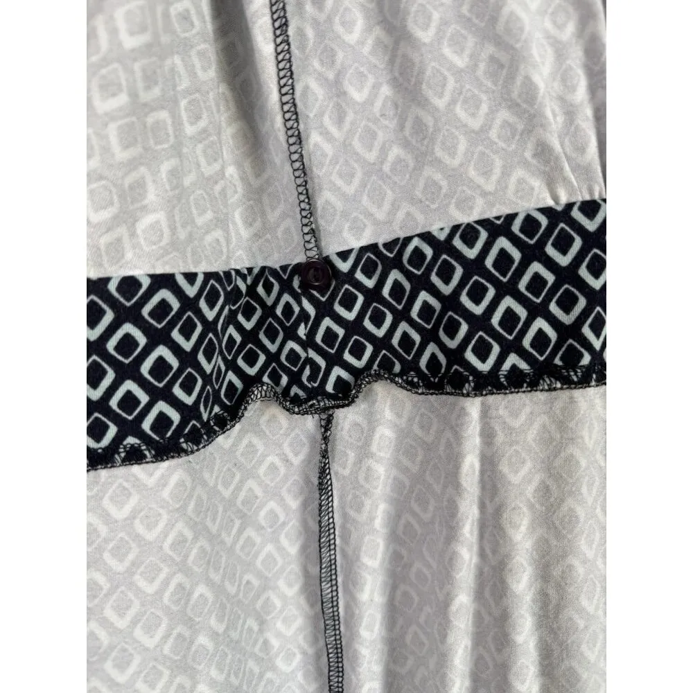 Ann Taylor Womens Blue‎ Geometric Wrap Career Casual Short Sleeve Dress Size 4 - Image 15