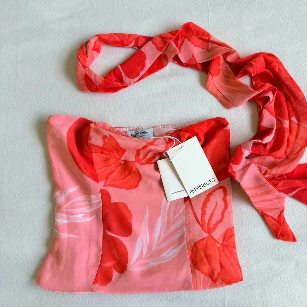 New Peppermayo Anais Scarf Top - Sicily Sunset Print - Image 5