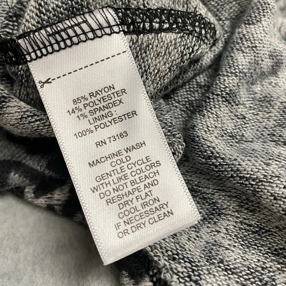 SPENSE Medium Faux Wrap Heather Gray Animal Print Dress Casual Dinner Romantic 2 - Image 6