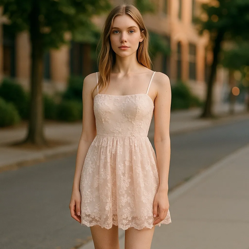 Vera‎ Wang DRESS Womens Size 2 Lace Fit and Flare Rum Pink Can Be Strapless - Image 2