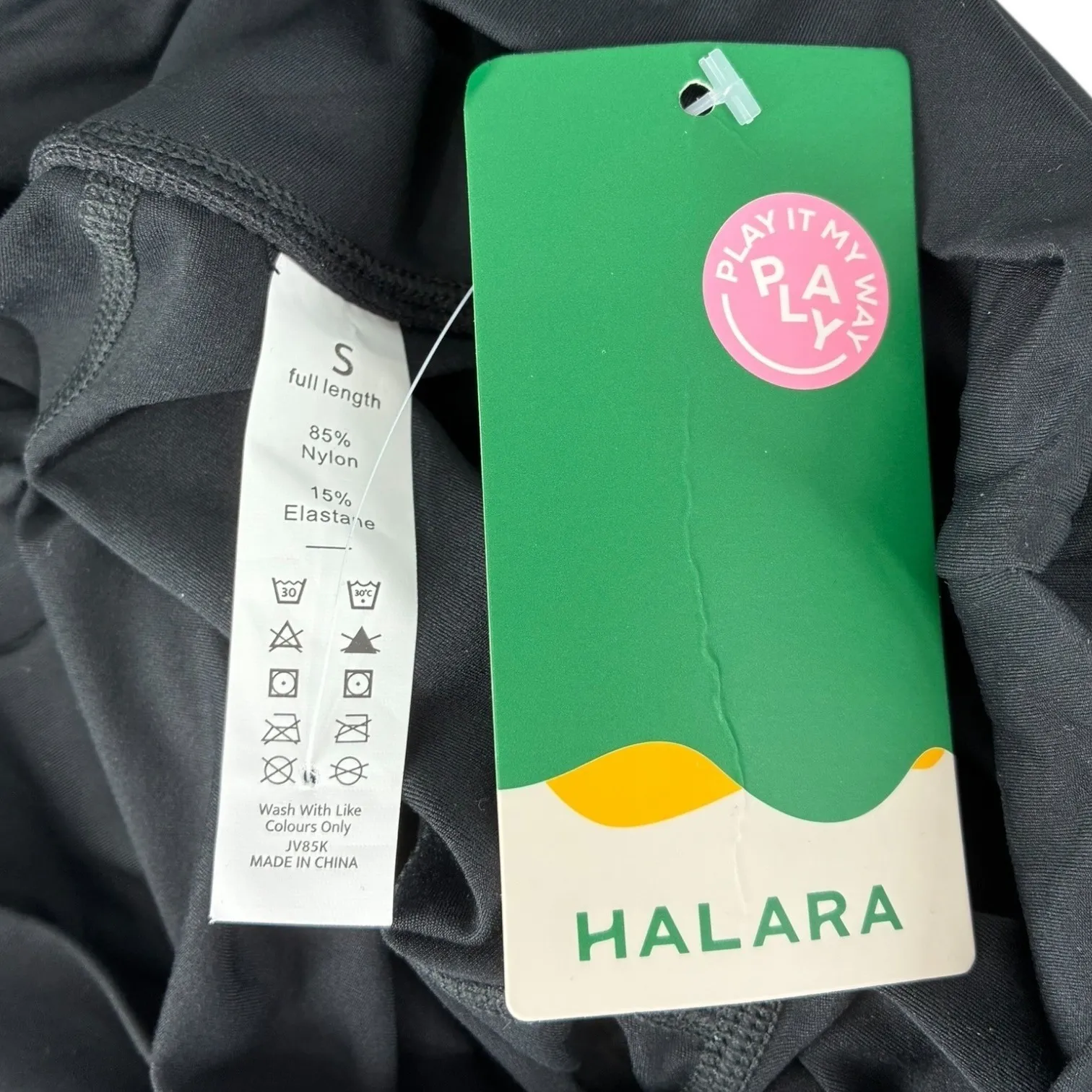 HALARA Black Leggings High Waist Cross Over Waistband Full Length Athletic S - Image 4