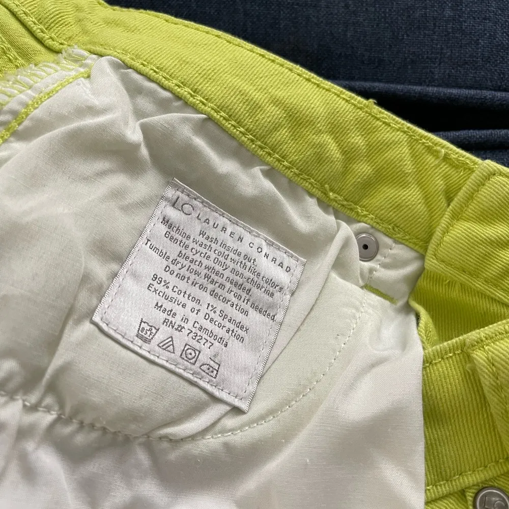 LC LAUREN CONRAD lime green denim shorts - Image 7
