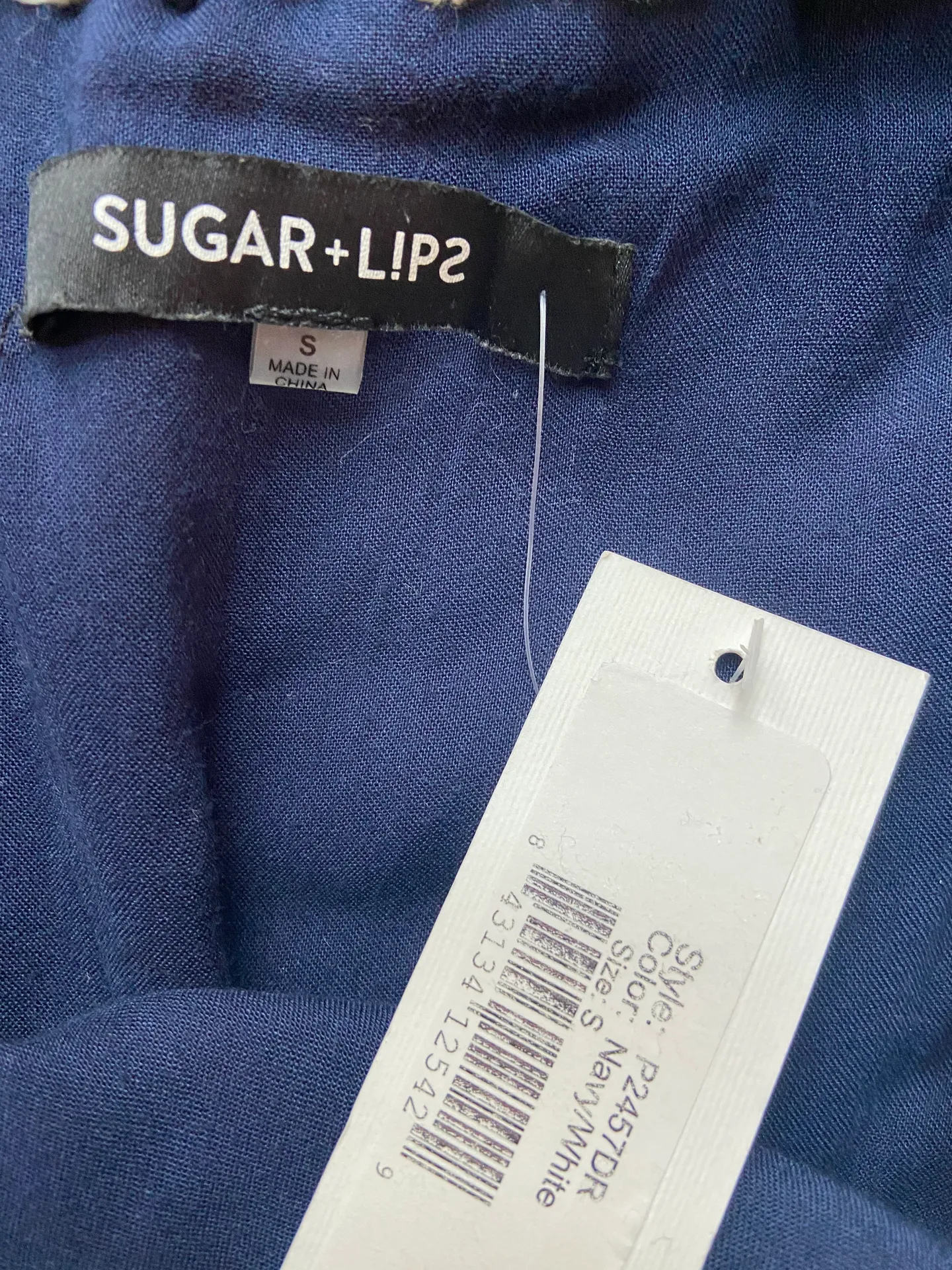 Sugar and L!ps Navy Blue Distressed Romper  - Image 7