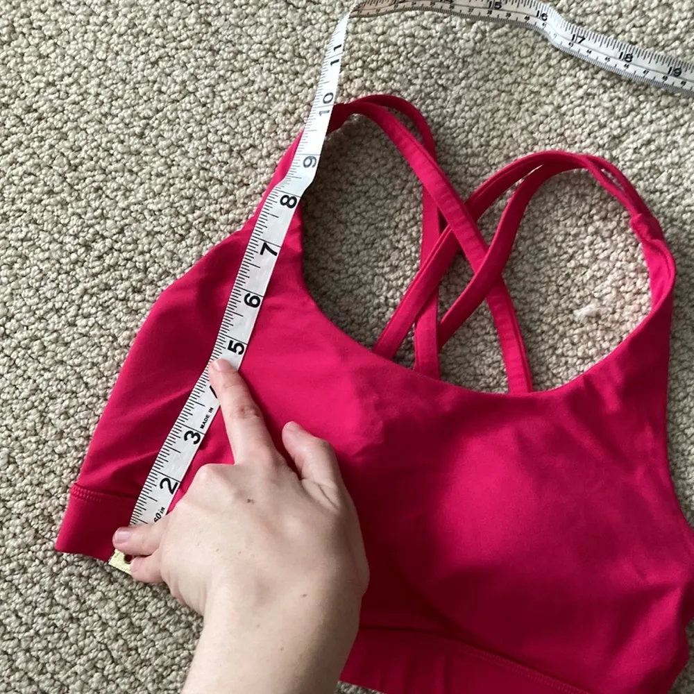LULULEMON Energy Bra Calypso Pink Medium Support B/C Cup Luxtreme Sz 4 Like New - Image 12