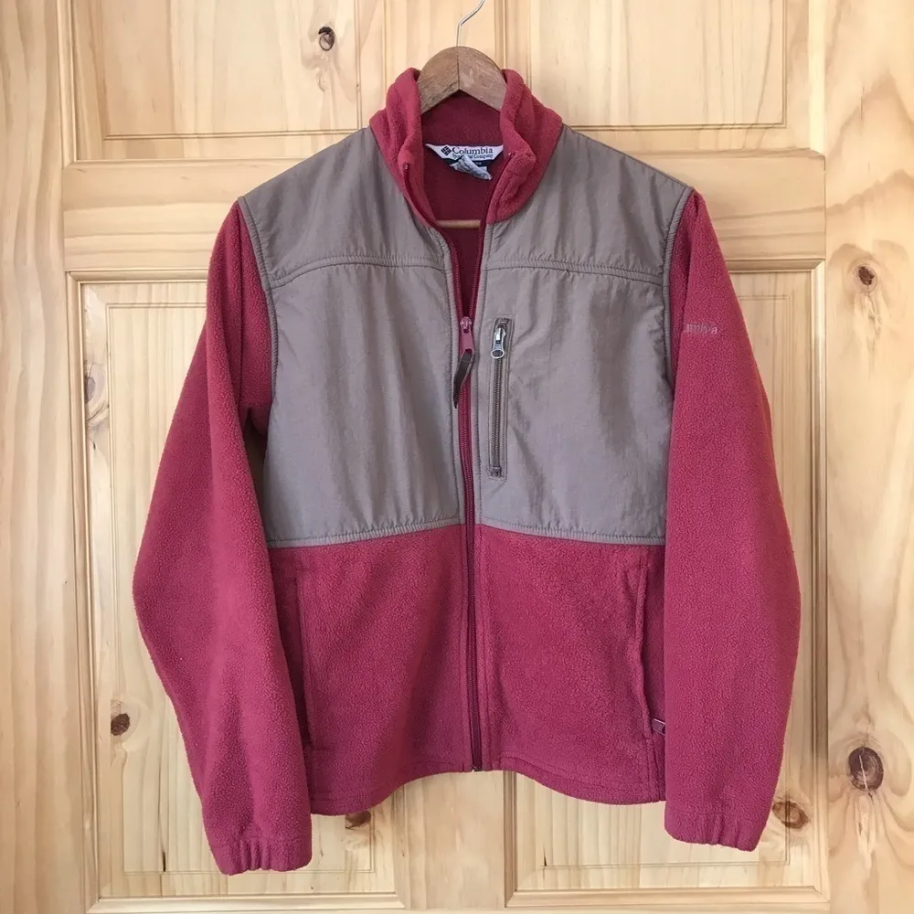Columbia color block full zip fleece jacket Women’s size medium - Image 2