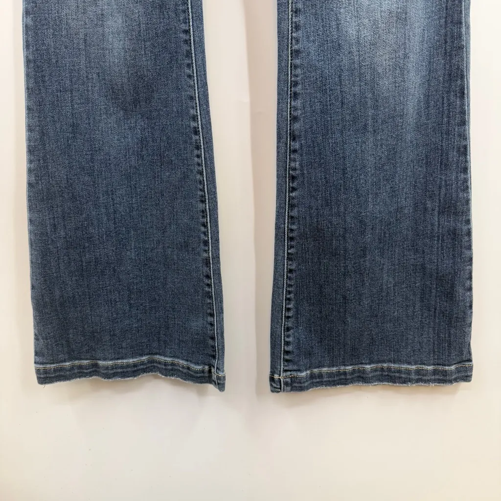 Judy Blue Trouser Flare jeans button fly distressed womens 11 / 30 Dark wash - Image 4