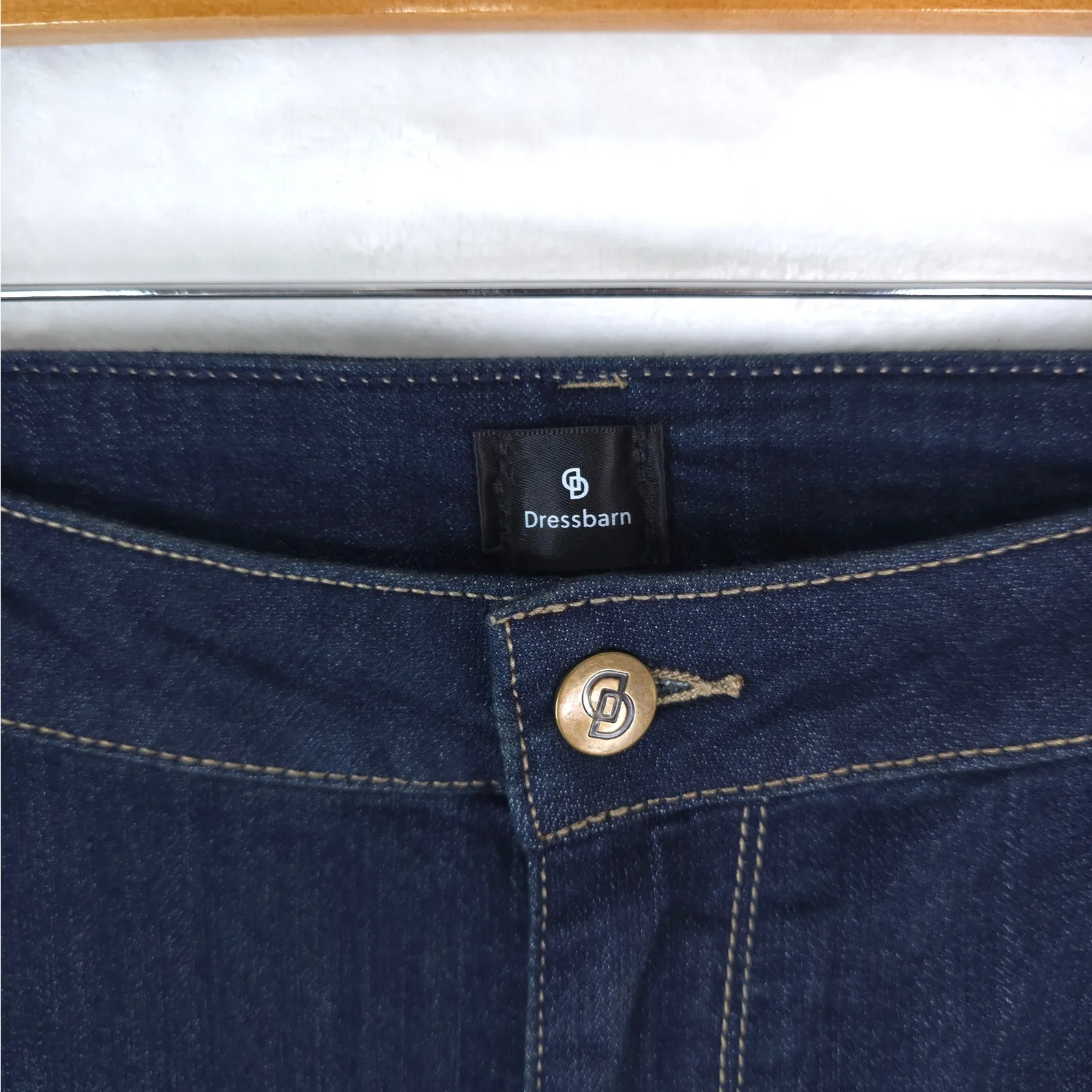 Dressbarn Westport Jeans Womens 20W Blue Mid Rise Straight Dark Wash Stretch - Image 7