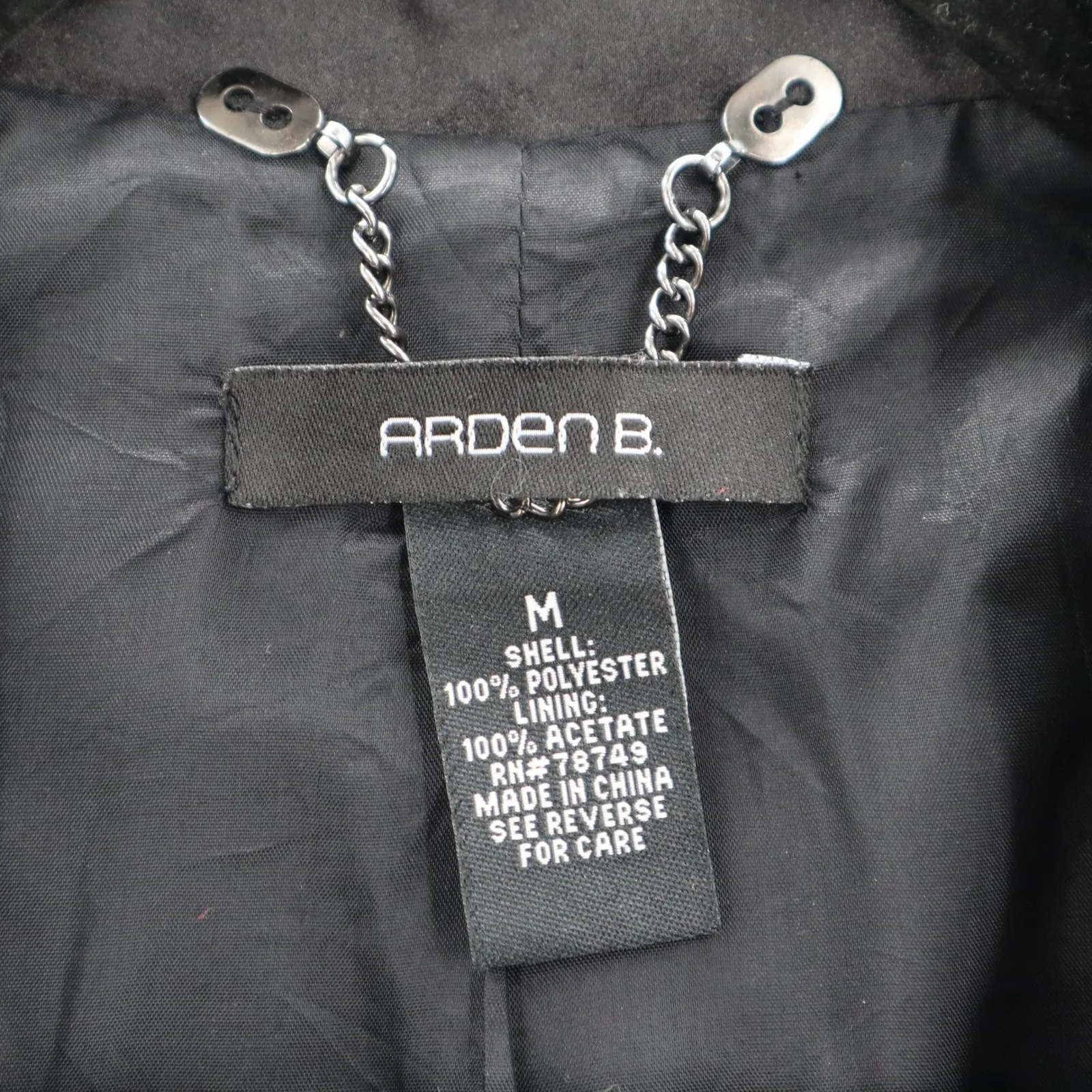 Arden B Black Tuxedo Peak‎ Formal Cocktail Wedding Coat Jacket Blazer Medium - Image 5