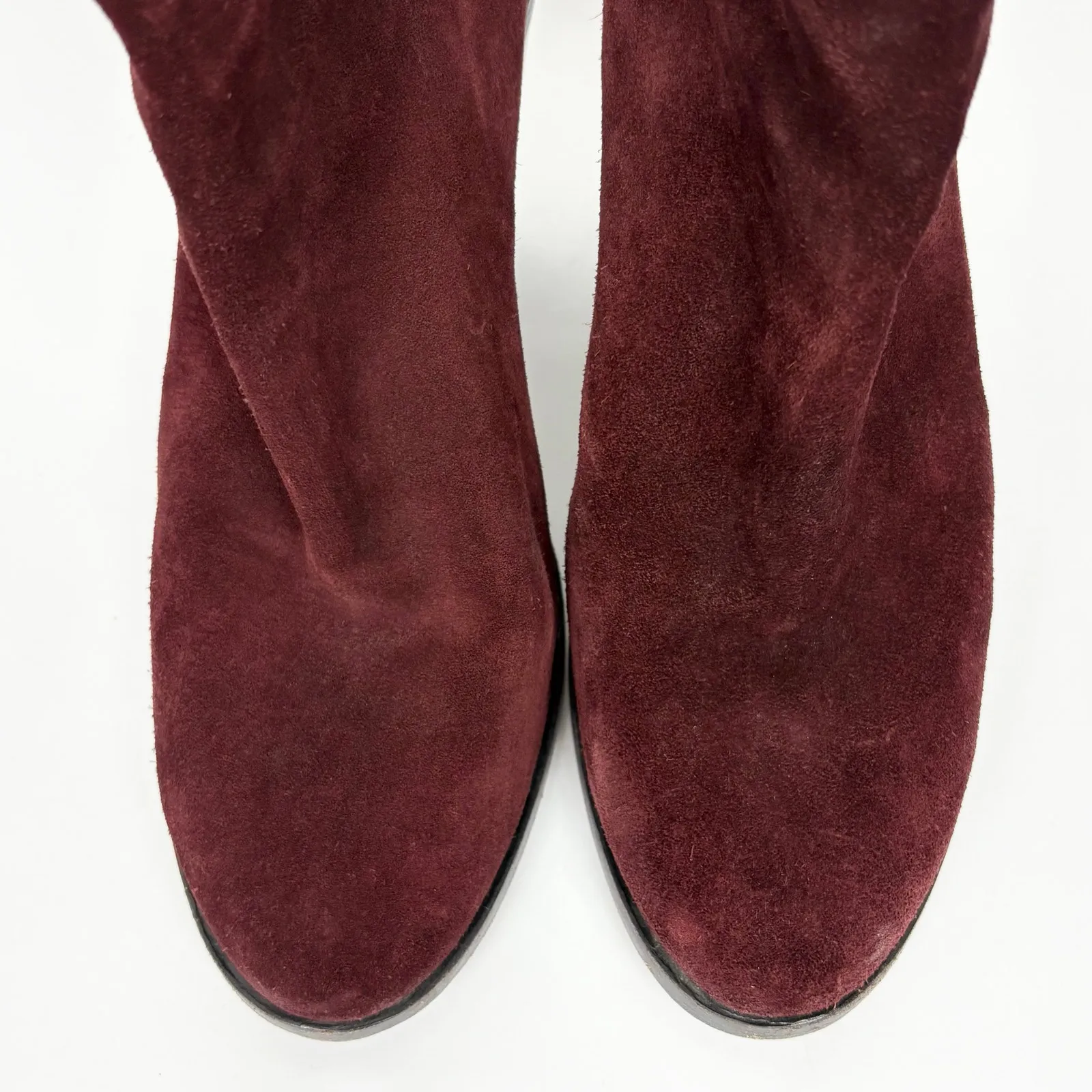 Rag & Bone Kerr Nubuck Ankle Boots Bordeaux Chunky Stacked Heel Taylor Swift 41 - Image 4