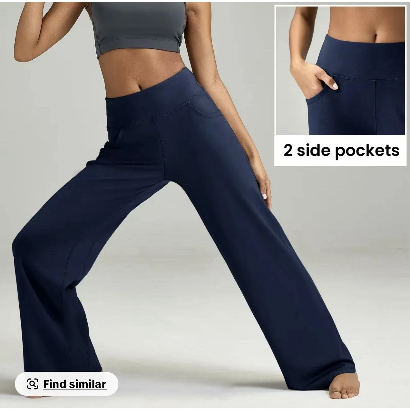 Esoft Set/2 Flare Leg Yoga Work Pants Navy/Black Plus‎ Sz 2X Business Casual # - Image 11