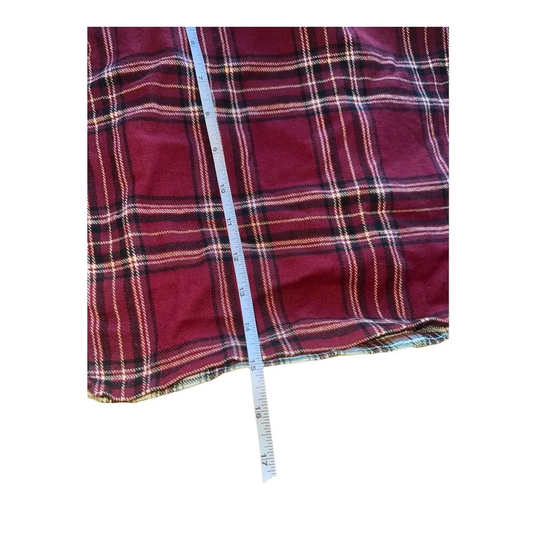 Y2K 28”  pleated plaid buckle mini skirt with a red white plaid pattern - Image 7