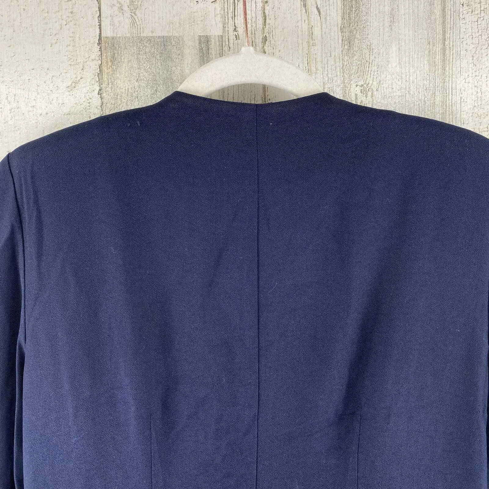 Danny & Nicole New York Midi Dress 8 Petite Dark Navy Red Double Breasted VTG - Image 5