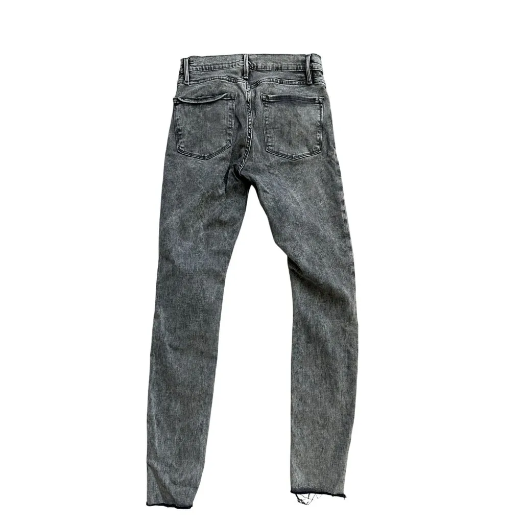 FRAME Black Gray Wash Le Skinny de Jeanne Frayed Ankle  Jeans Size 27 - Image 5