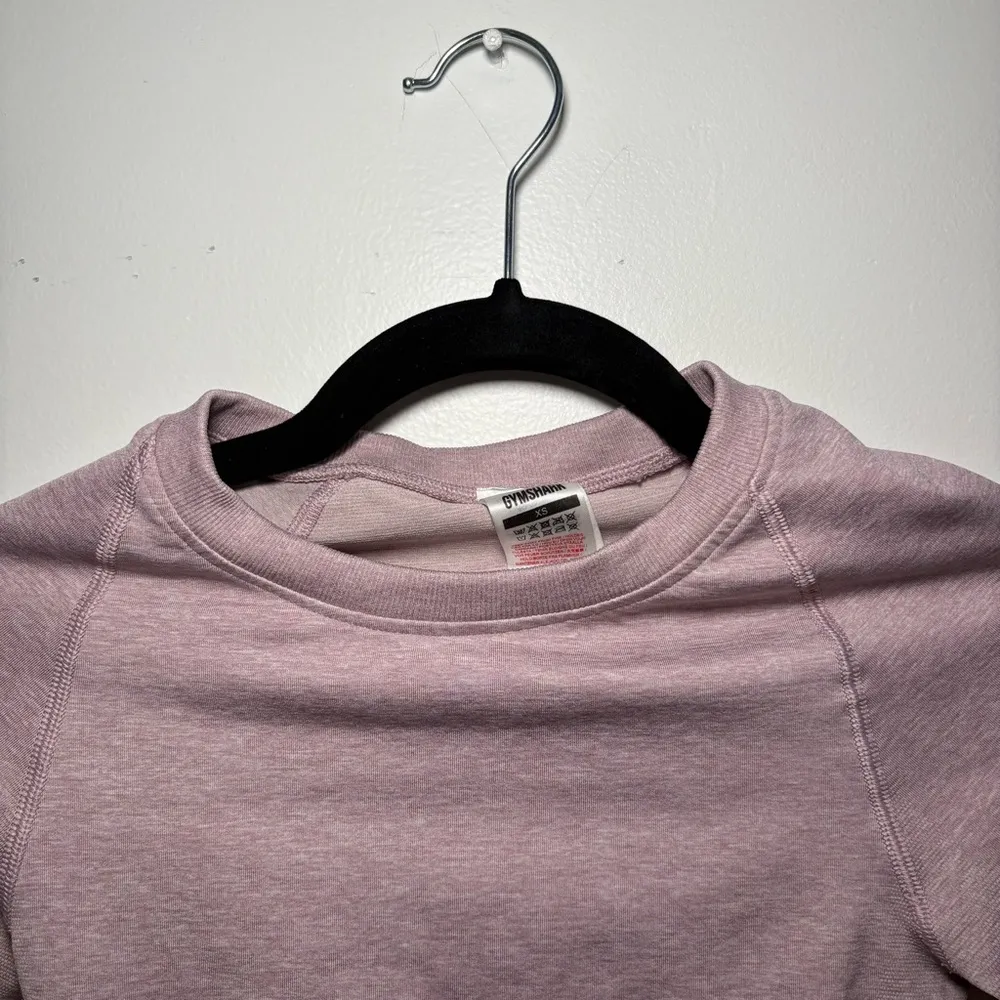 Gymshark Mauve Lilac Purple Seamless Activewear Cropped Long Sleeve Tee Shirt XS - Image 3