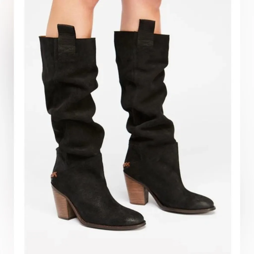 Free People Suede Leather Knee-High Montgomery Slouchy Heel EU 38 US 7.5 - 8 - Image 3