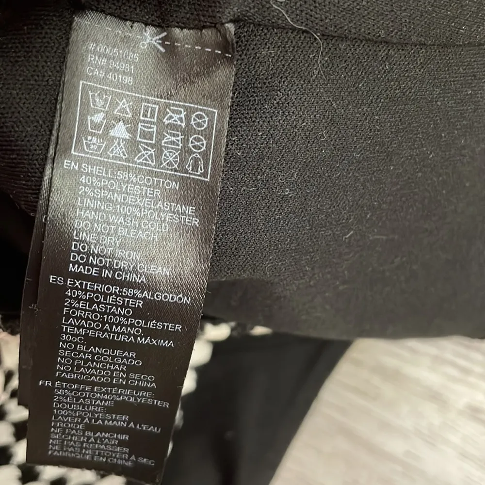 Black & White Checkered Cropped Zip Back Stretchy Lined Tank Top M - Image 9