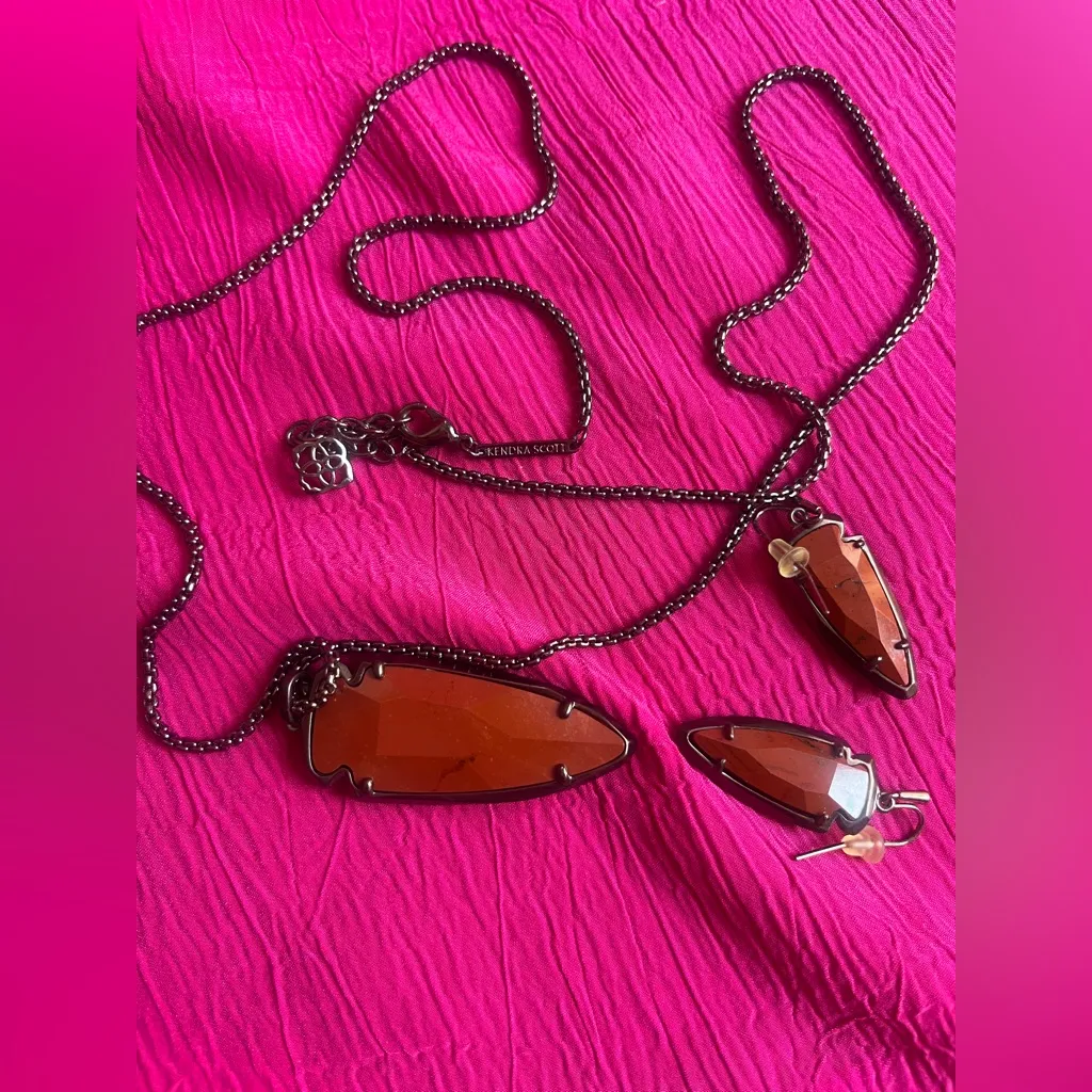 Karen Scott Red Pendant Necklace Set - Image 2