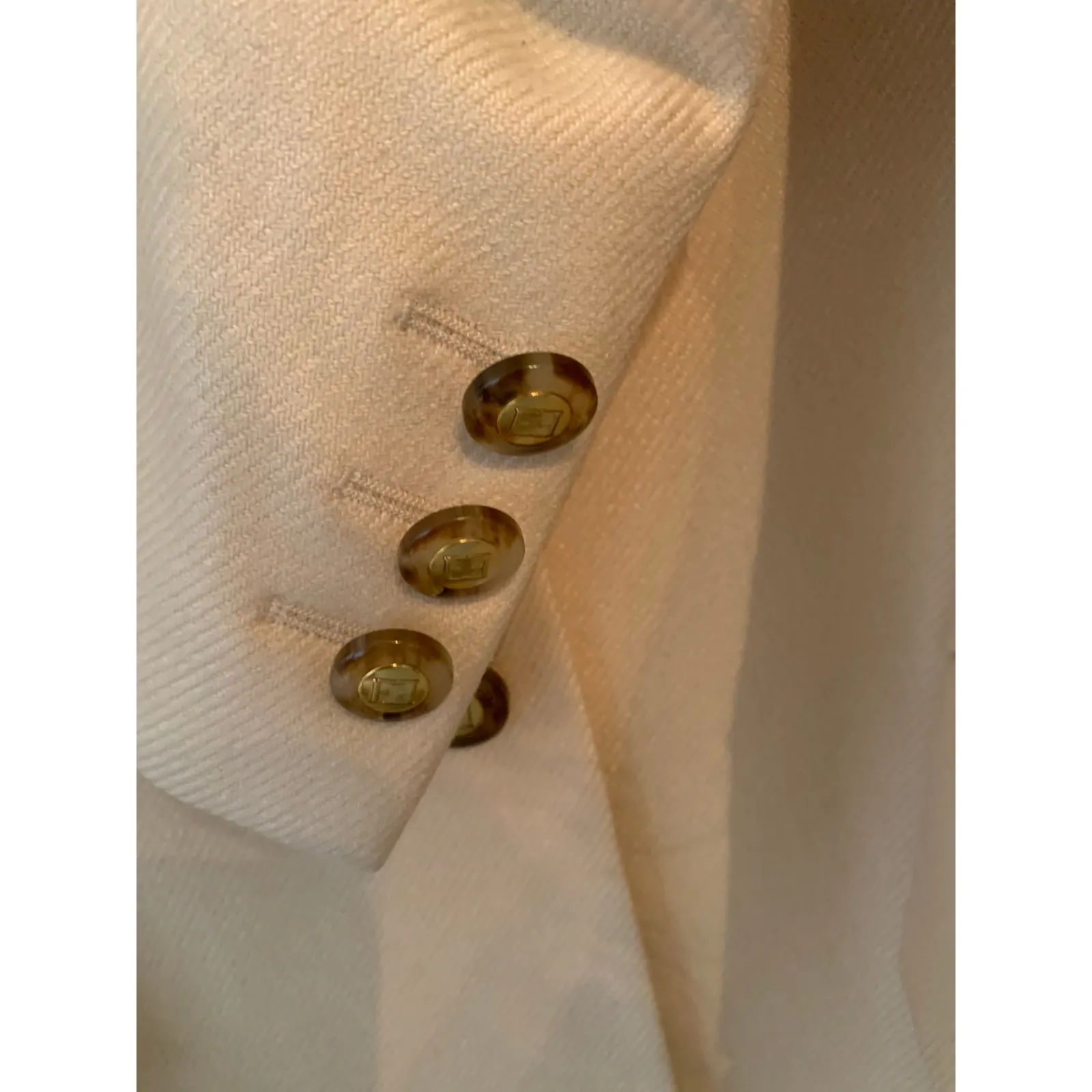 Escada Margaretha Ley Blazer size 38 Cream gold button Size M - Image 5