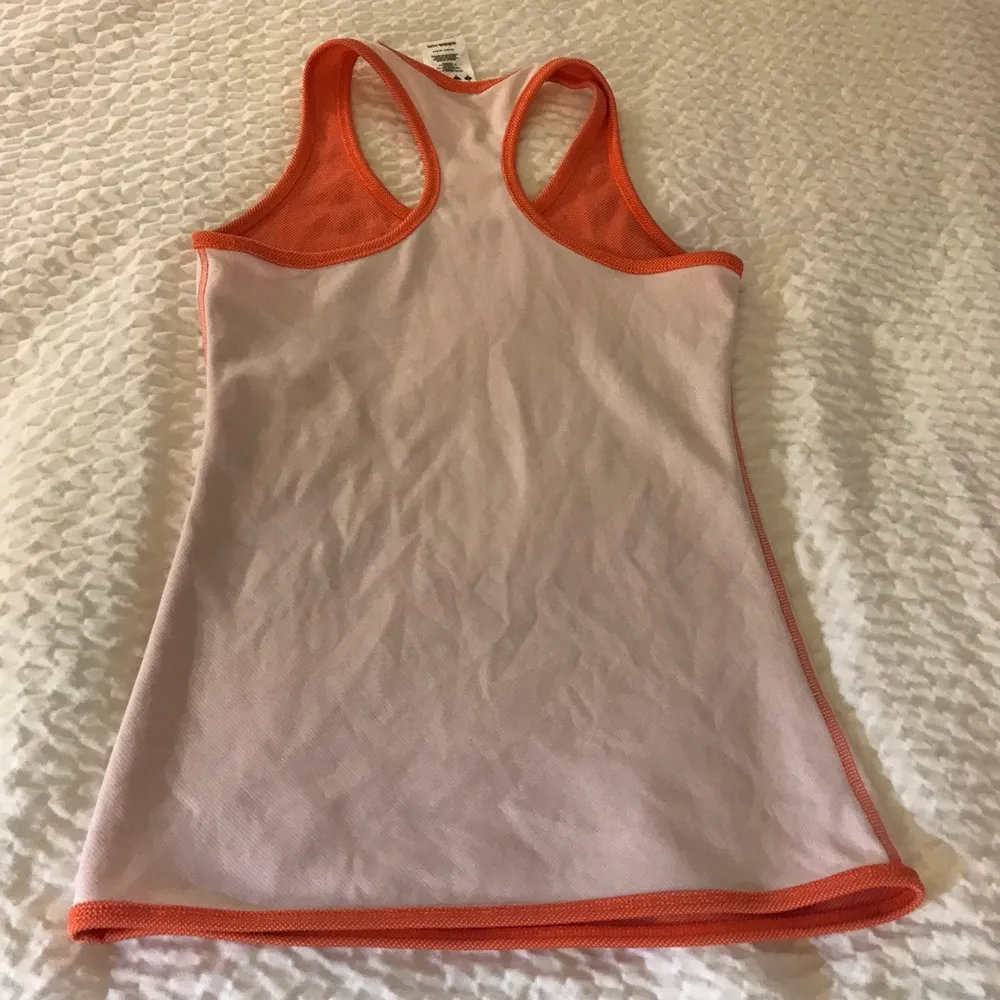 Adidas Orange & White Athletic Tank Top Size Small - Image 6