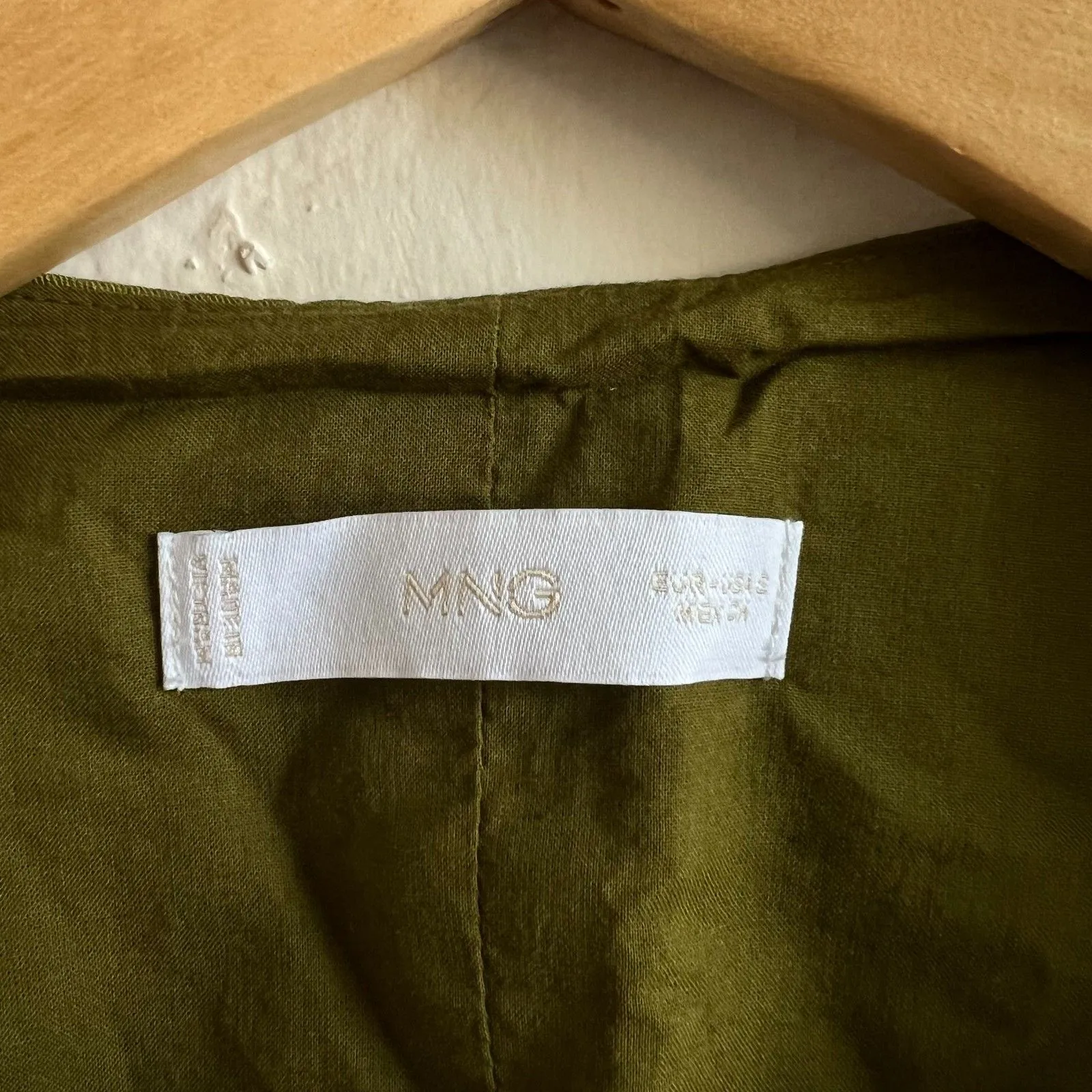 MANGO Green Cotton Linen Button Vest Womens Small - Image 5