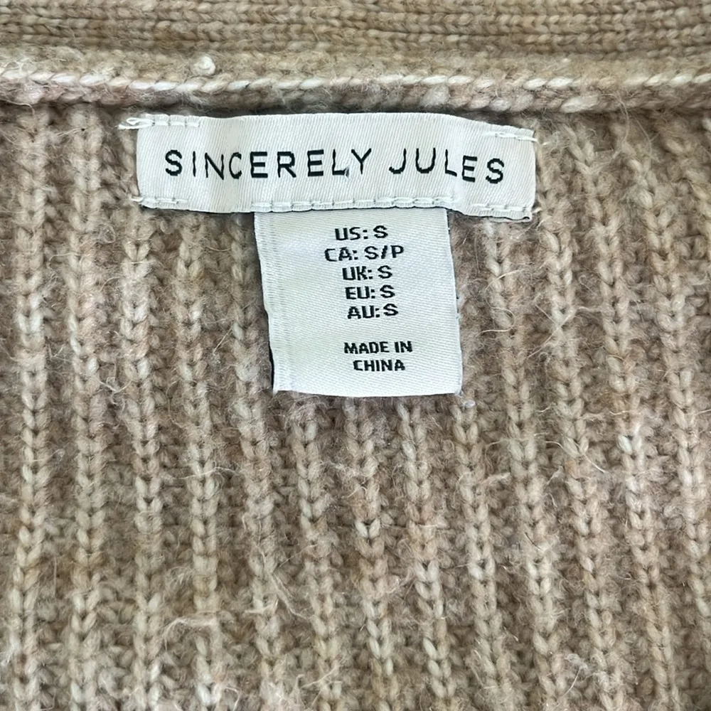 Sincerely Jules Button Cardigan Tan - Image 2