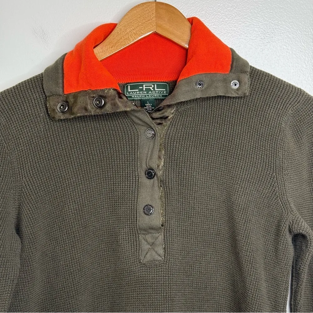 Lauren Active Ralph Lauren Half Snap Pullover Sweater Shirt Women’s Size Large - Image 2