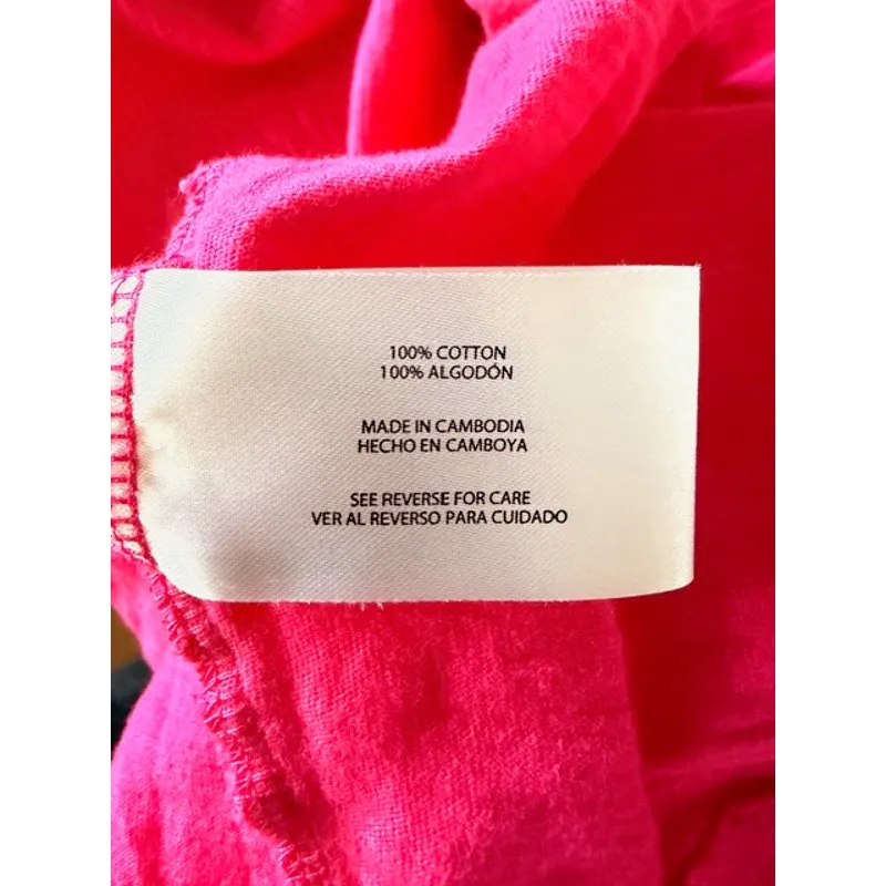 GAP Hot Pink Cotton Short Sleeve Tiered Dress with Pockets – Women’s L - Image 5