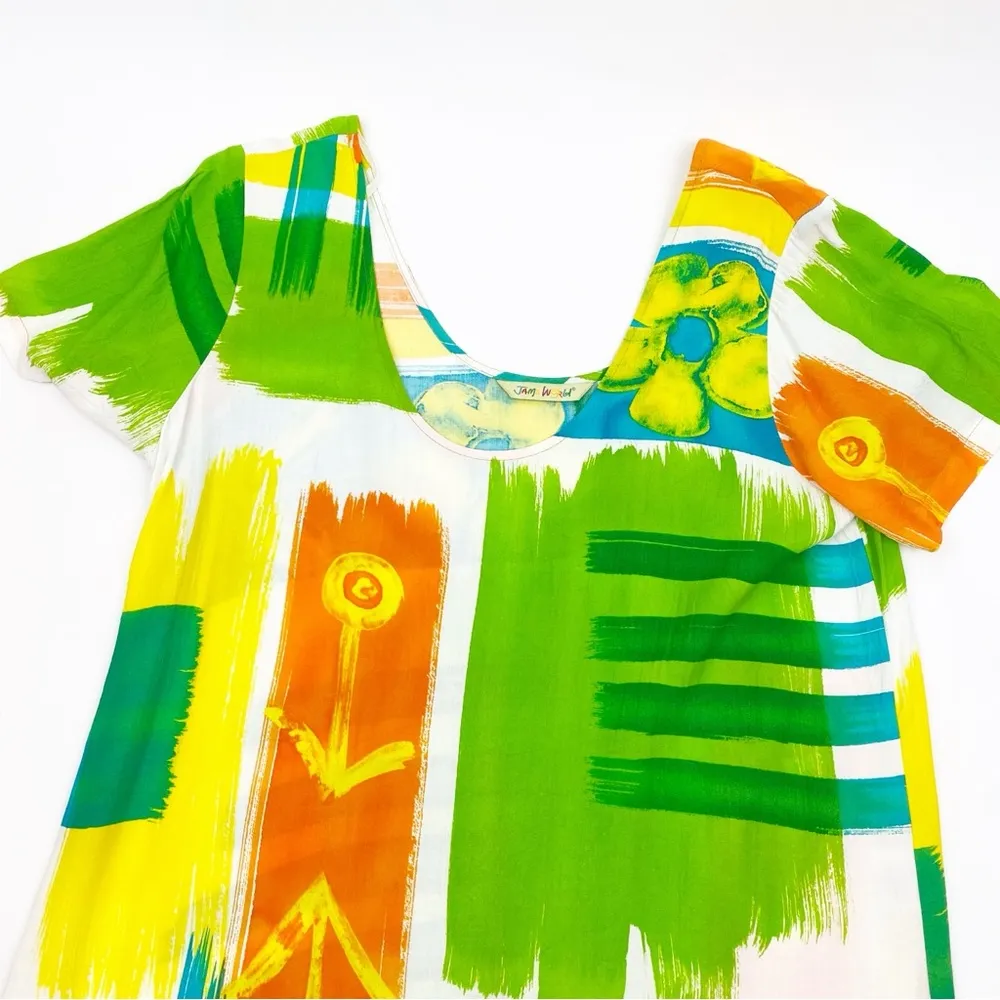 Jams World Vintage Hattie Drop Waist Ruffle Hawaiian Aloha Dress Floral Icon - Image 4