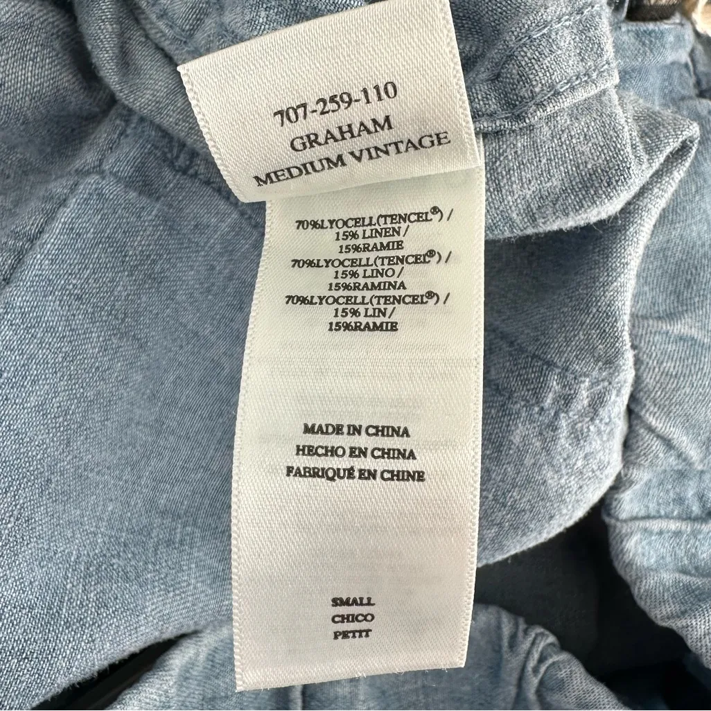 Rails Graham Chambray Pants in Medium Vintage Wash size XS Drawstring Elastic - Image 10