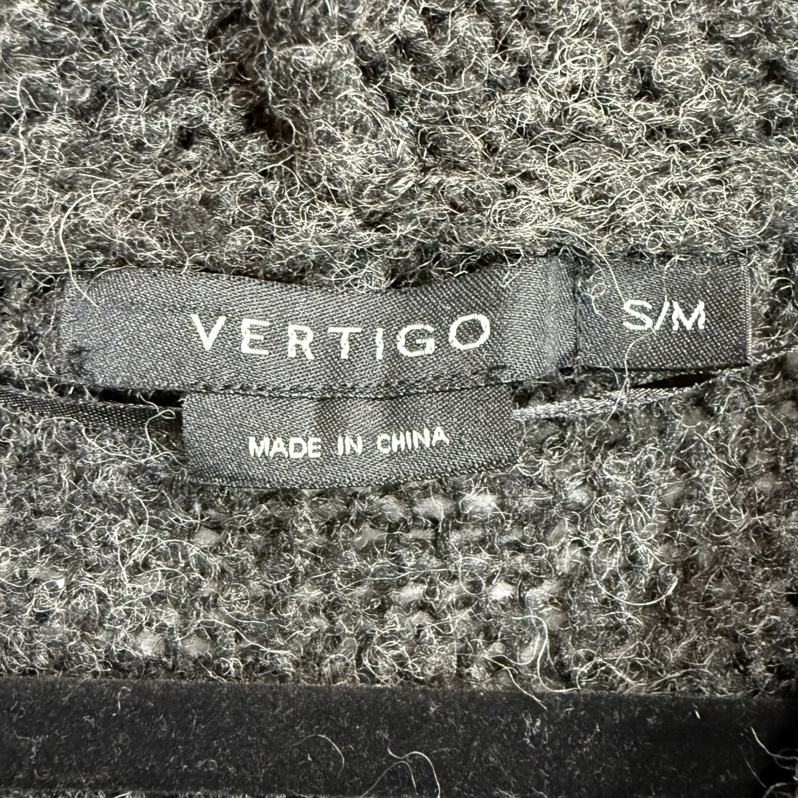 Vertigo S/M Hood Knit Poncho Sweater Vest Charcoal Gray Wool Oversized Cozy $220 - Image 5