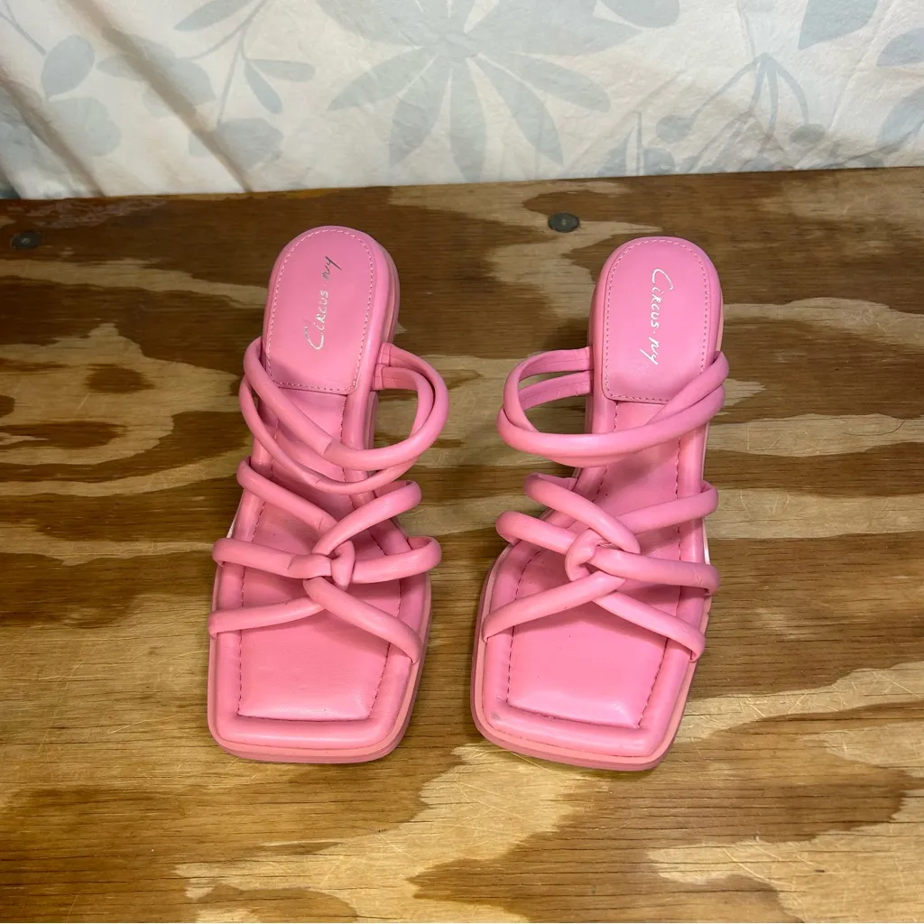 CIRCUS‎ BY Sam Edelman SAVANNA pink Strappy extra cushion sandal kitten heel 7 - Image 5