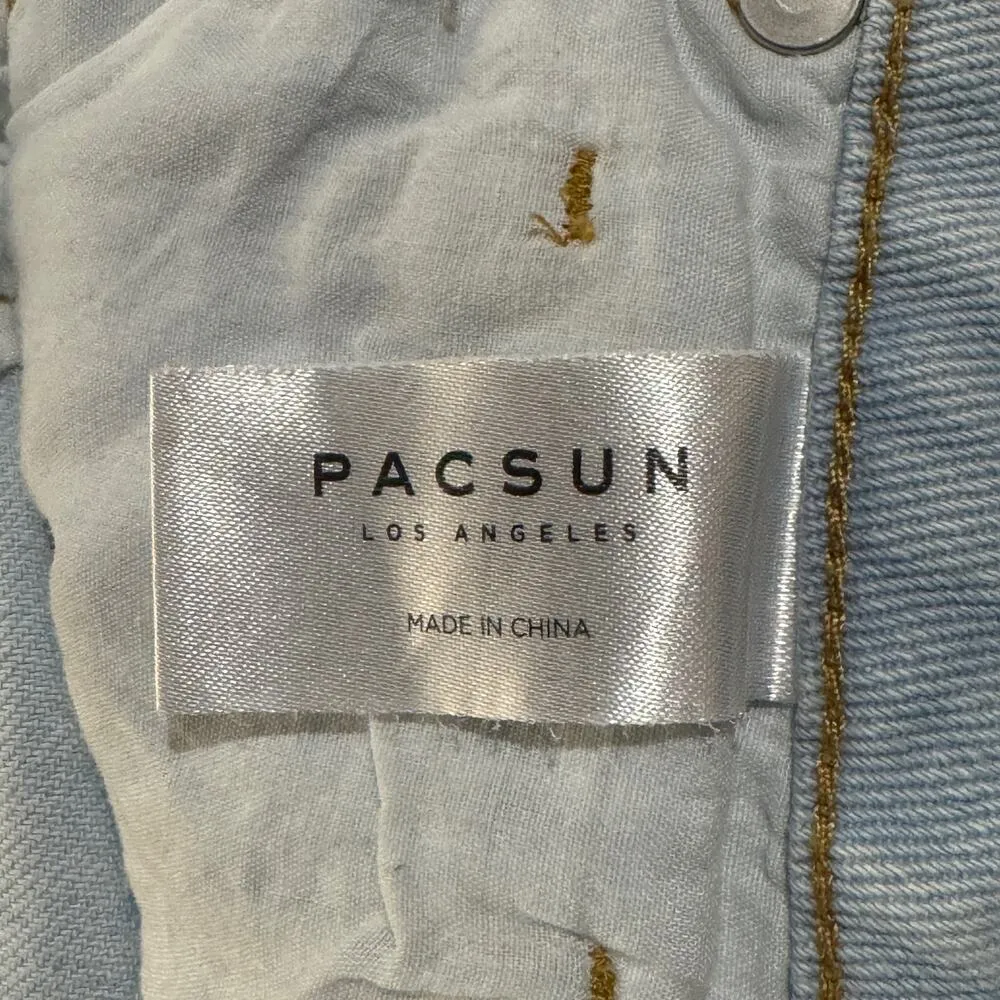 Pacsun SZ 25 Hopper Patch Mom Jeans Hi-Rise Relaxed Leg Zip-Fly Rigid Blue - Image 8