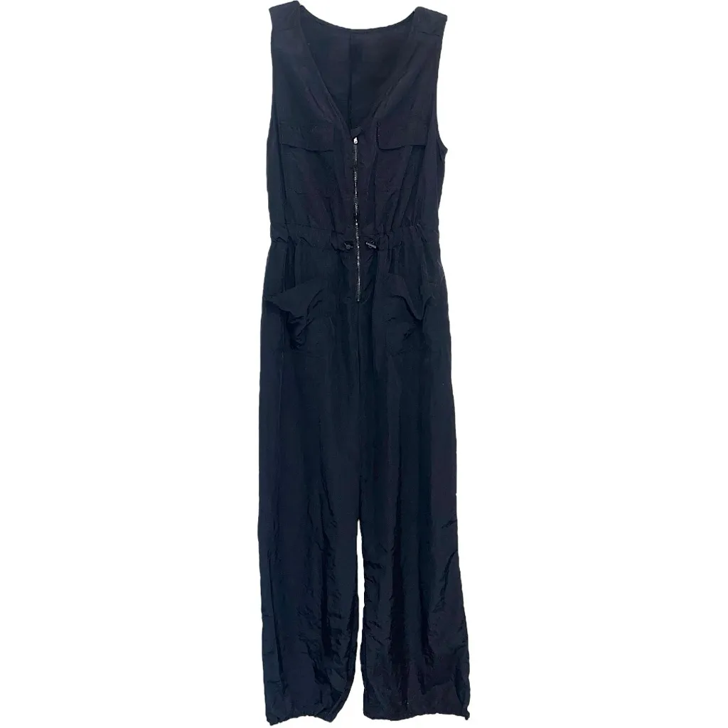 Steve‎ Madden NYC Set Black Parachute Jumpsuit Jacket Size Medium Y2K Gorpcore - Image 3