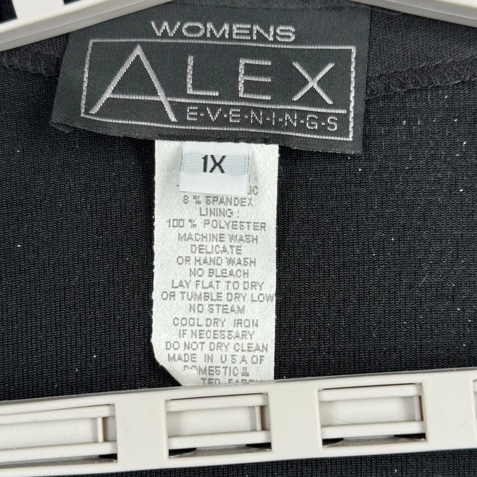 Alex Evenings 1X Black Silver Glitter Open Front Cardigan Gala Cocktail Party - Image 5