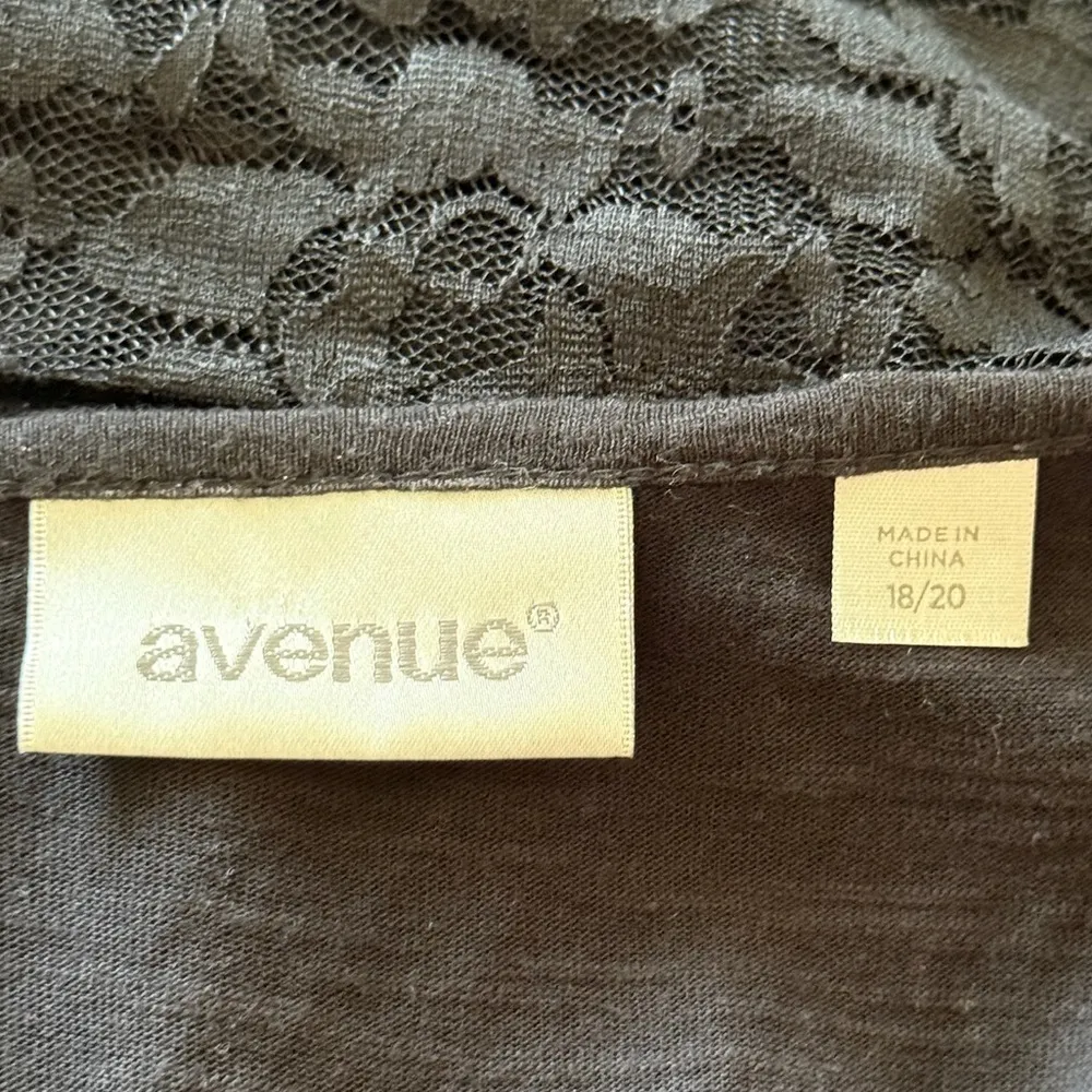 Lace Black Tunic Blouse Plus Size Avenue Romantic Boho Soft Flowy Stretch Shirt - Image 8