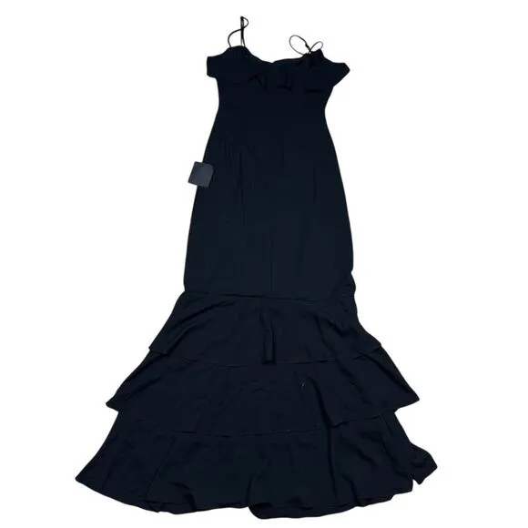 NWT Lulus Women's Lively Evenings Black Sleeveless Tiered Maxi Dress Size S‎ - Image 8