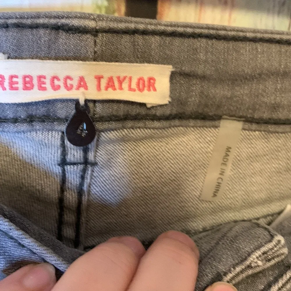 Rebecca Taylor Gray Animal Print Stretchy Jeggings Size 4 - Image 3