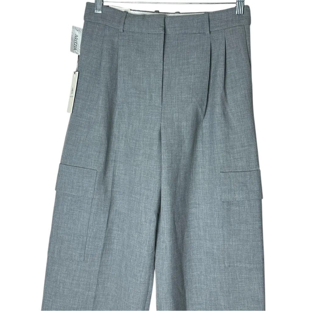 Aritzia Babaton Spotlight Cargo Wide-Leg Pants Heather Medium Grey Size 8 - Image 2
