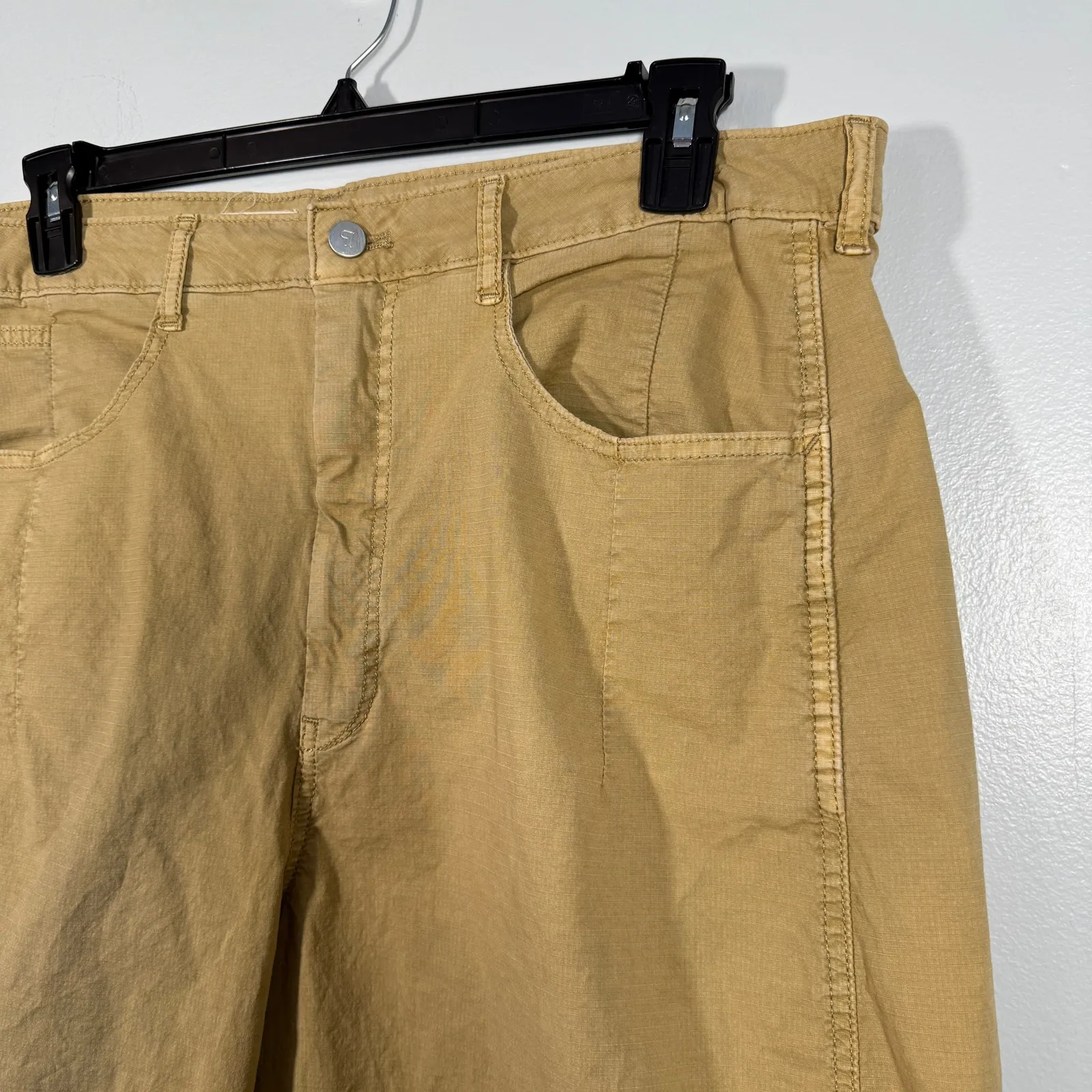 Anthropologie Pilcro Kenna Mid-Rise Heritage Barrel Pants Khaki Plus Size 34 - Image 6