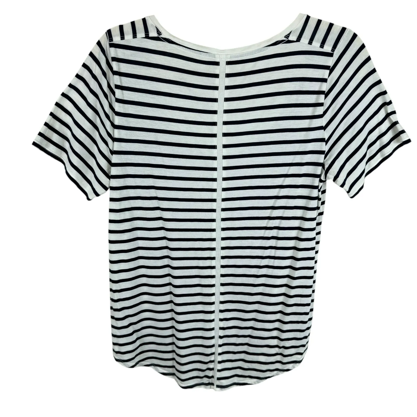 The Group By Babaton Black White Striped Cotton Modal Short Sleeve T-Shirt Sz M - Image 2