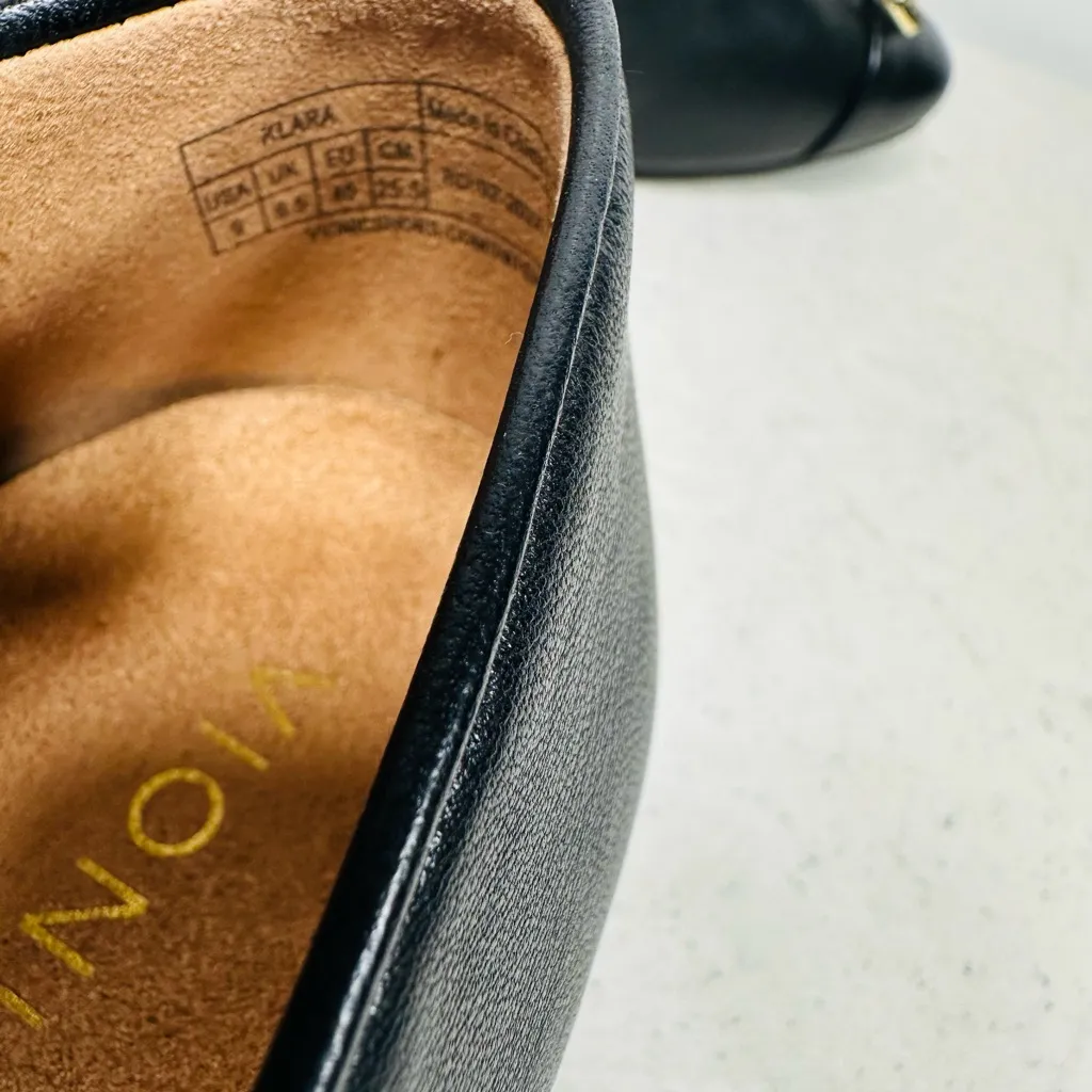 Vionic  Klara Ballet Flats Womens 9 Black Bow Square Toe Comfort Shoe - Image 8