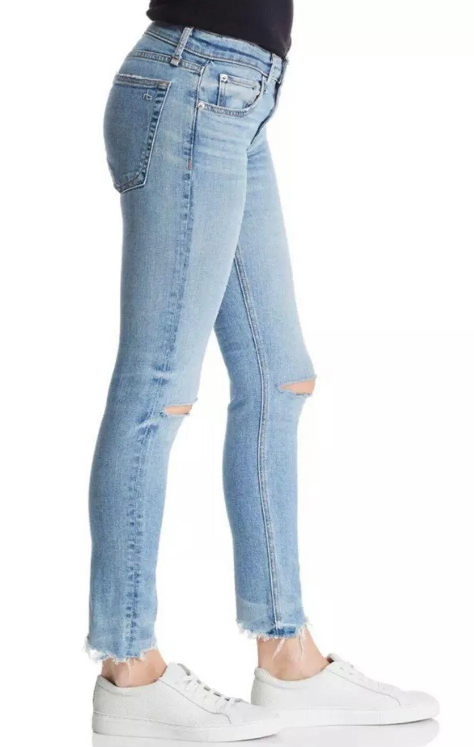 Rag and Bone Distressed Dre Capri Cropped Jean - Image 2