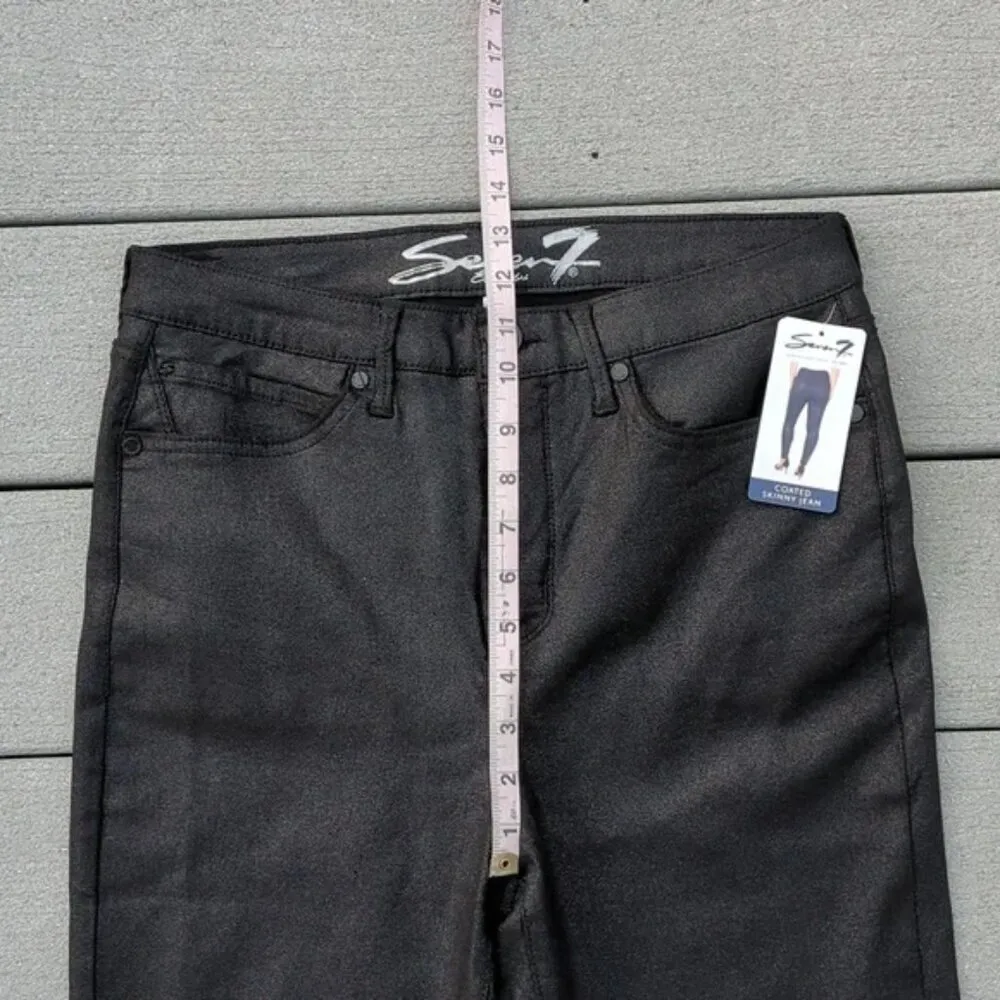 NWT Seven7 Ultra High Rise Skinny Sparkle Coated Jeans Size 12 - Image 6