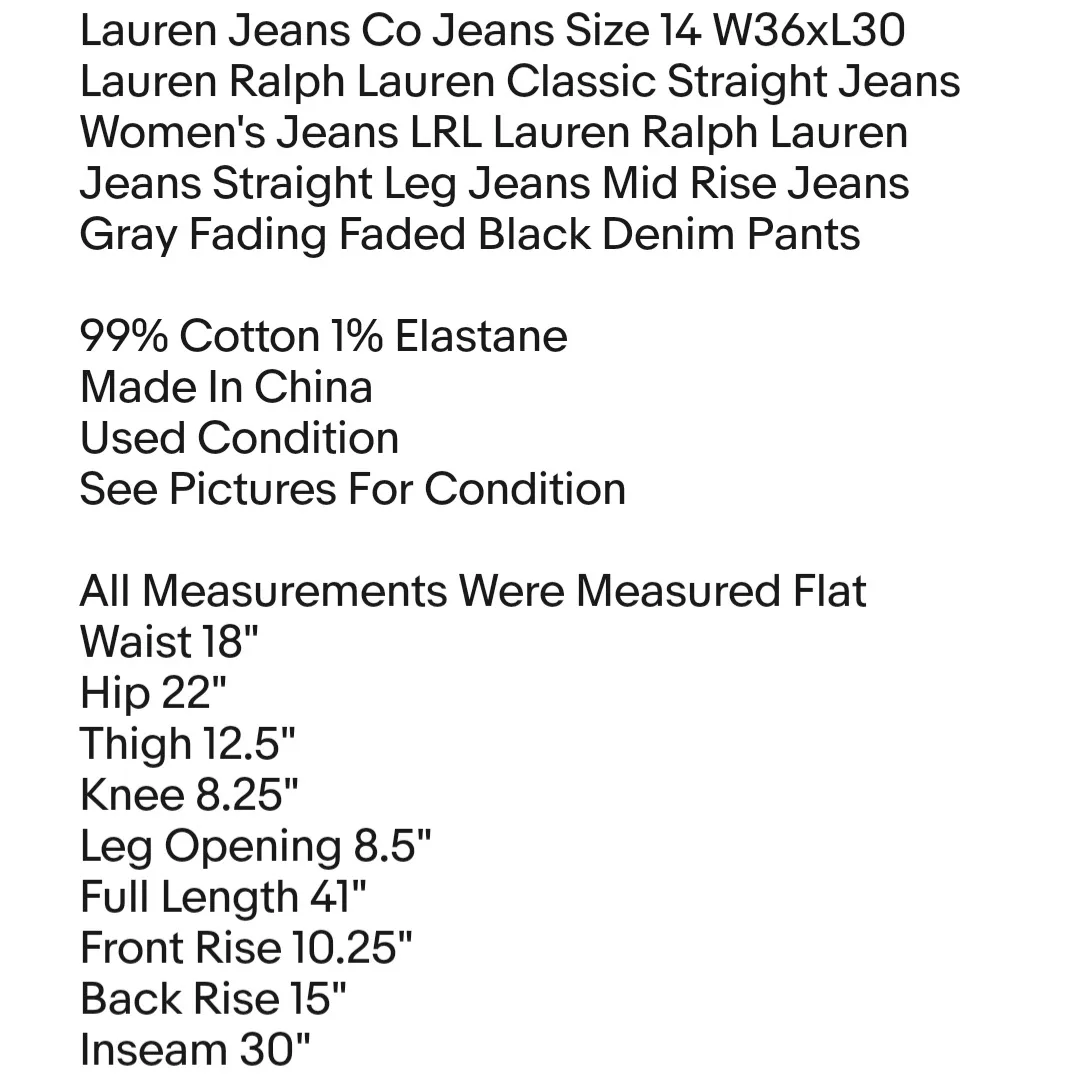 Lauren Jeans Co Jeans Size 14 W36xL30  Classic Straight Jeans Women's Jeans - Image 2