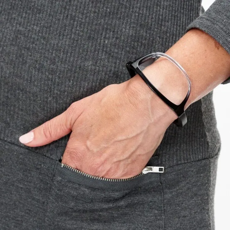 Eyewris Folding Reading Glasses WR2.1 with Case Womens Medium Black Fade - Image 8