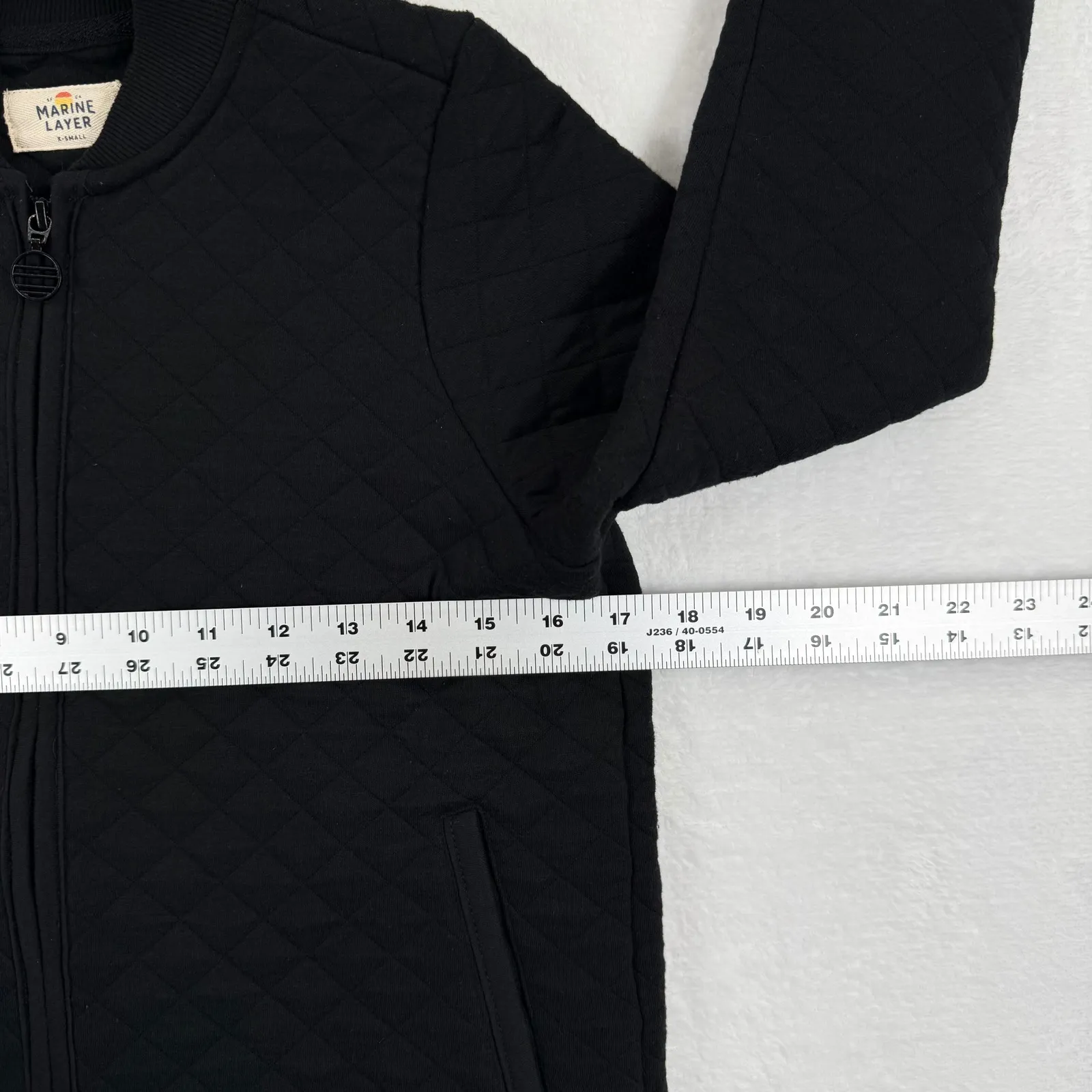 Marine Layer Quilted Bomber Jacket Black Full Zip Mock Neck Women's XS - Image 2