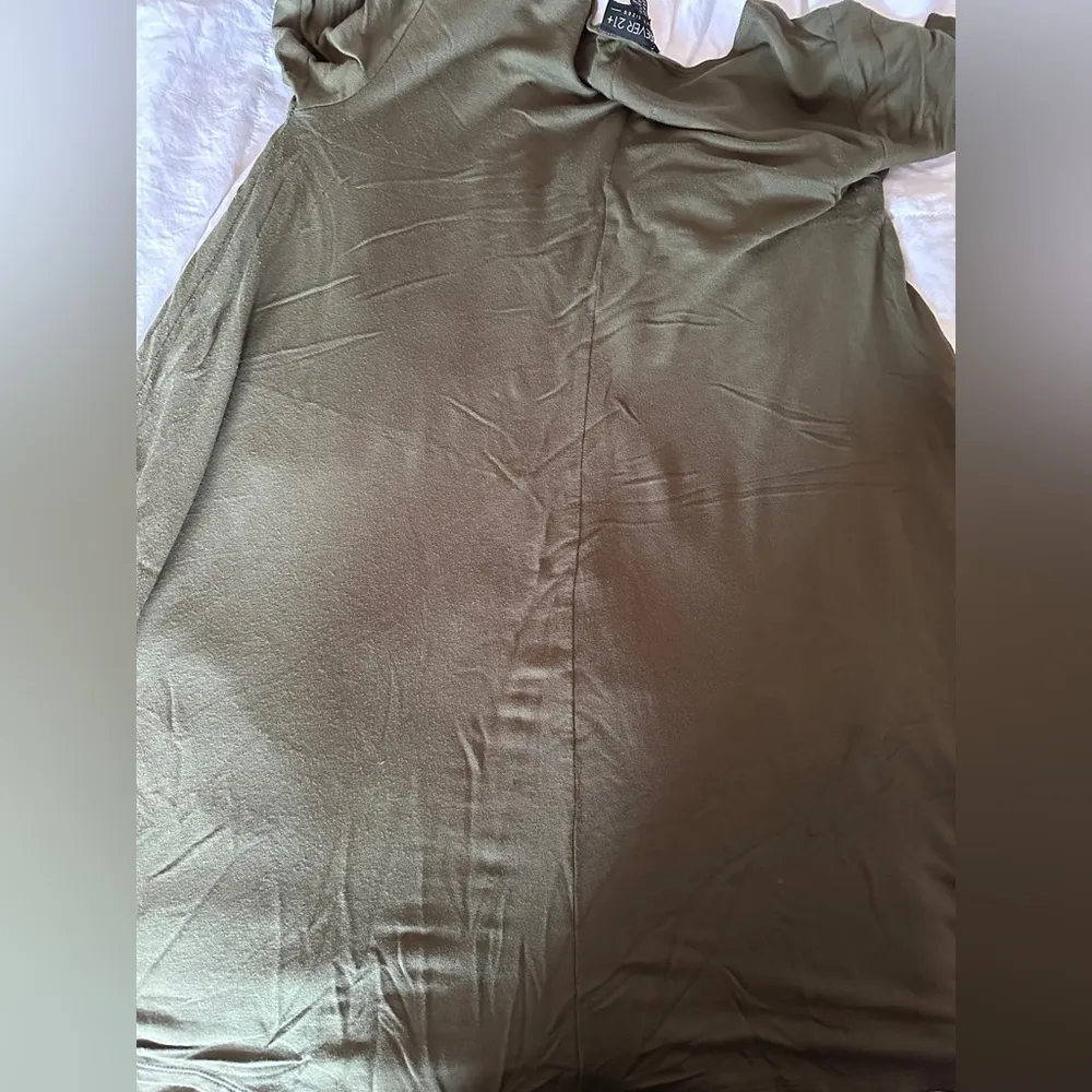 Olive Green Short Sleeve Forever 21+ Skater Dress 2x - Image 6