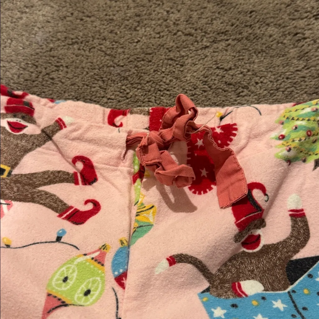 Nick & Nora Pink Monkey Christmas Flannel Pajama Set SIZE XS - Image 7