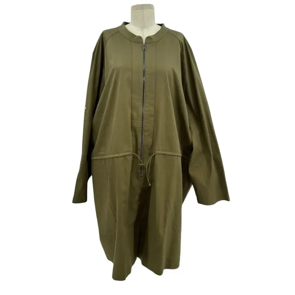 The Drop iam.muse Martini‎ Olive Romper Zip Front Plus Size 5X Green - Image 3